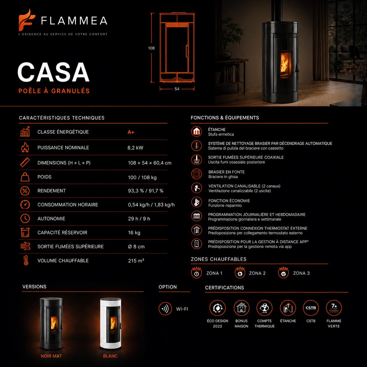 Flammea Casa – Poêle à granulés